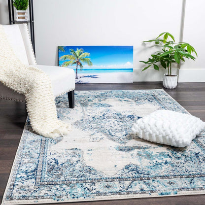 Tapis Roma Diamond Bleu 4x6 | Tapis Roma Diamant bleue 4 x 6 | D80GGDZS