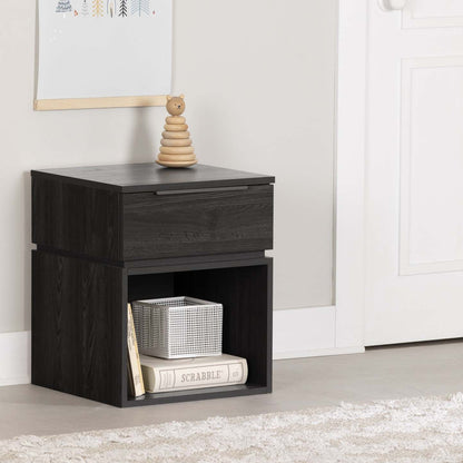 Hourra 1-Drawer Nightstand - Chêne gris|Table de nuit Hourra à 1 tiroir - chêne gris