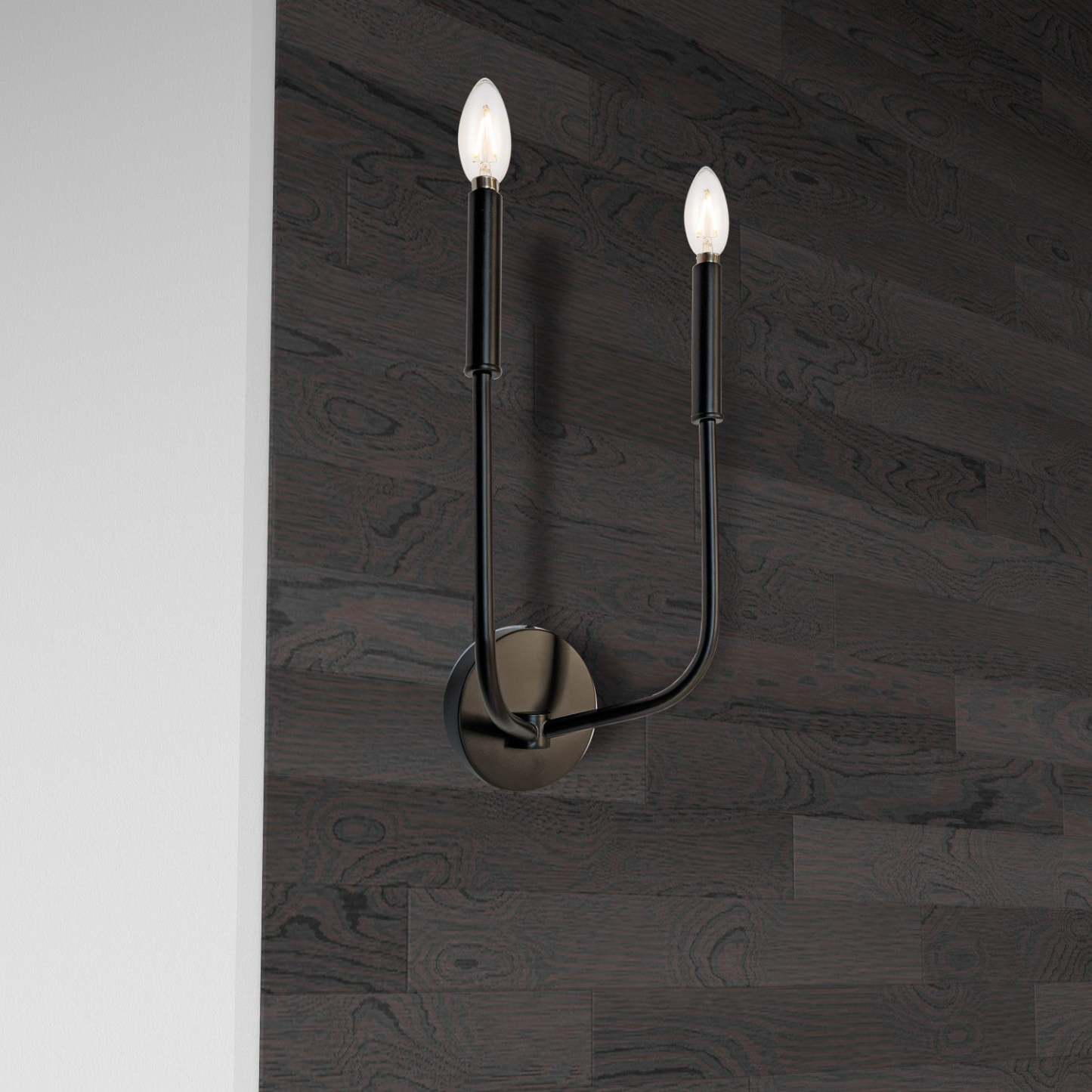Dainolite Eleanor 2 Light Wall Sconce Matte Black Lamp|Applique murale Eleanor de Dainolite avec fini noir mat et 2 ampoules