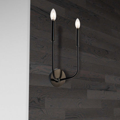 Dainolite Eleanor 2 Light Wall Sconce Matte Black Lamp|Applique murale Eleanor de Dainolite avec fini noir mat et 2 ampoules