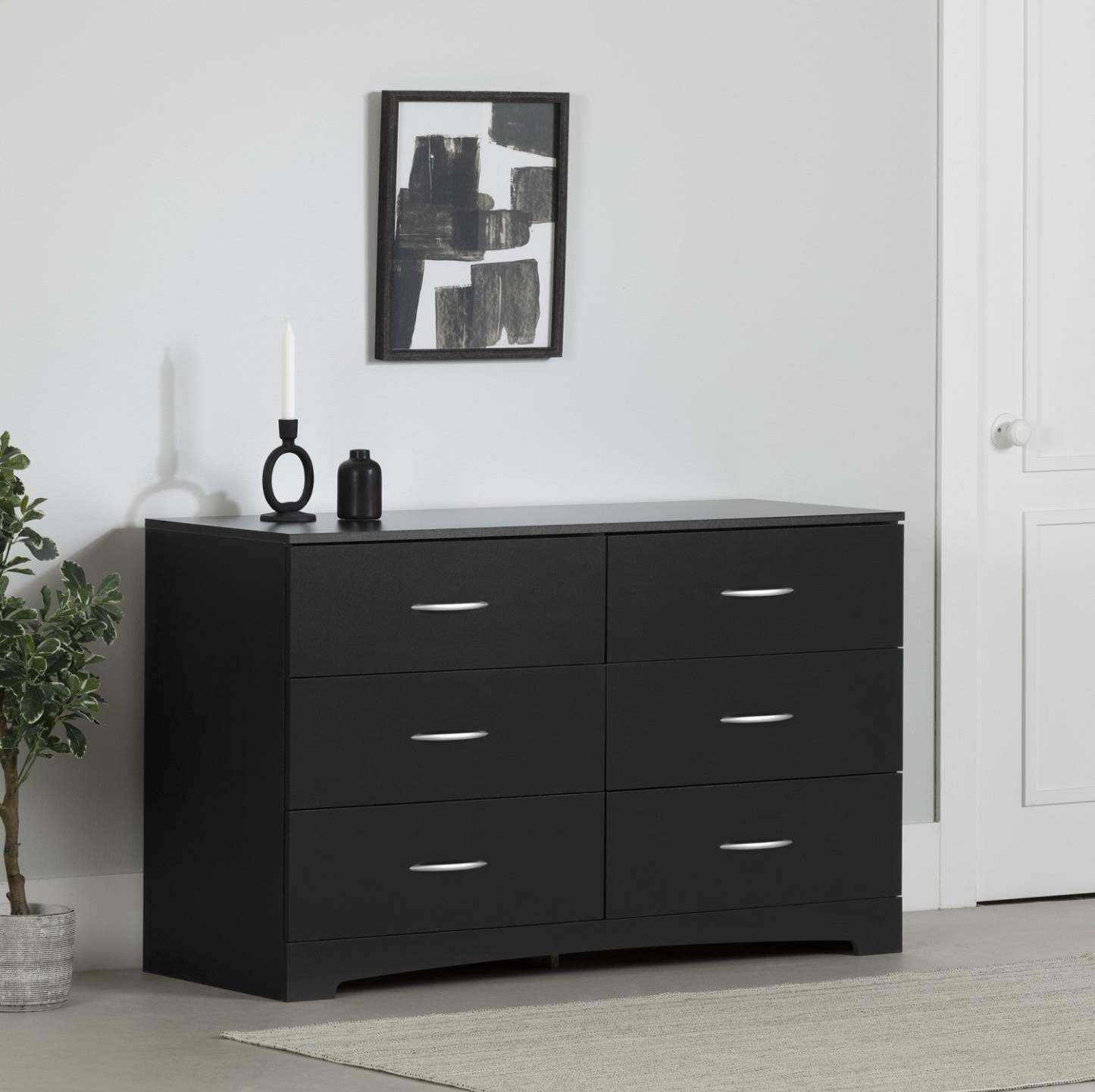 Commode 6 tiroirs Step One - Noir pur | Commode 6 tiroirs Step One - Noir uni
