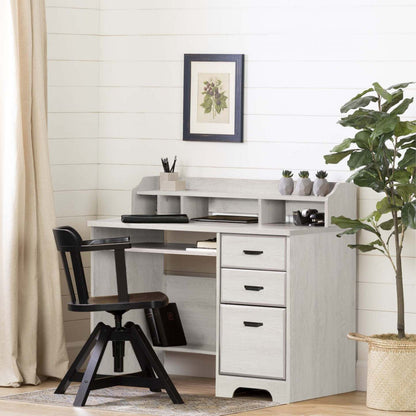 Bureau d'ordinateur Versa avec huche - Chêne d'hiver | Versa Bureau De Travail Pour Ordinateur Avec Huche - Chêne Hivernal