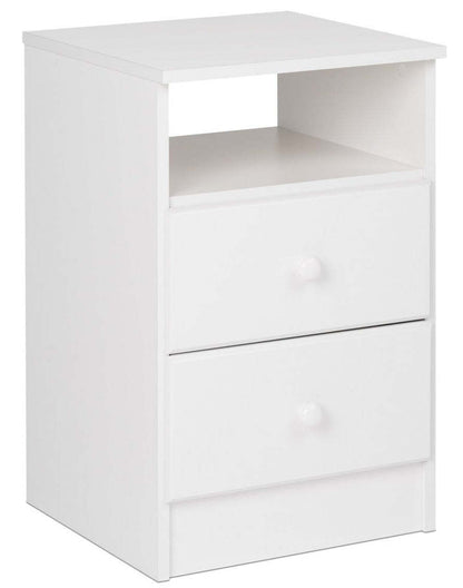 Astrid 2-Drawer Nightstand - Blanc|Table de nuit Astrid à 2 tiroirs - blanche