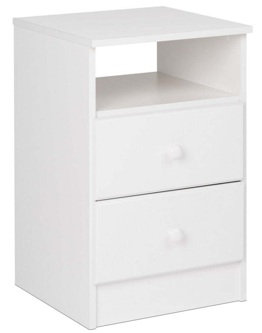 Astrid 2-Drawer Nightstand - Blanc|Table de nuit Astrid à 2 tiroirs - blanche