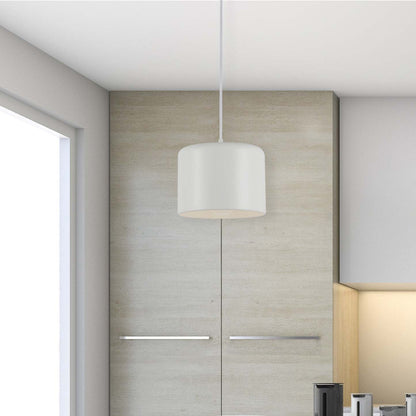Dainolite Emilia 1 Light Pendant White Matte And Shade Lamp|Luminaire suspendu Emilia de Dainolite avec abat-jour, fini blanc mat et 1 ampoule