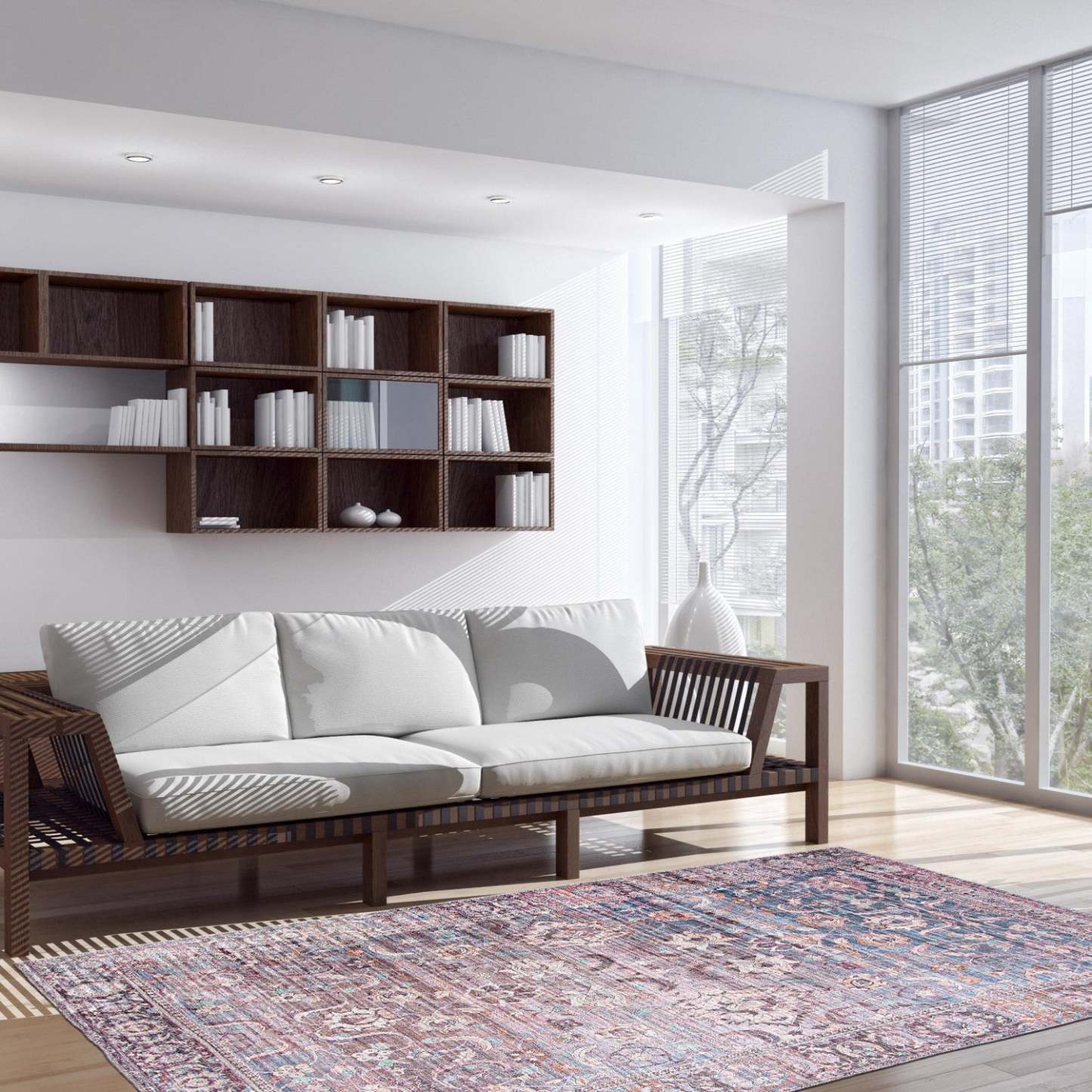 Carpette Boann grisebleue 7 pi 10 po x 10 pi 0 po