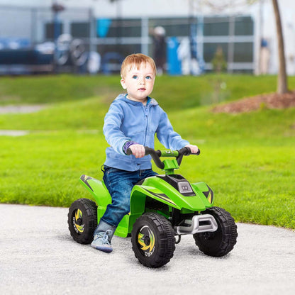 Aosom Kids Atv, voiture électrique à batterie 6v pour enfants, quad 4 roues pour tout-petits avec interrupteur avant | Qaba Quad, véhicule électrique alimenté par batterie 6 V, quad à 4 roues avec interrupteur avant et