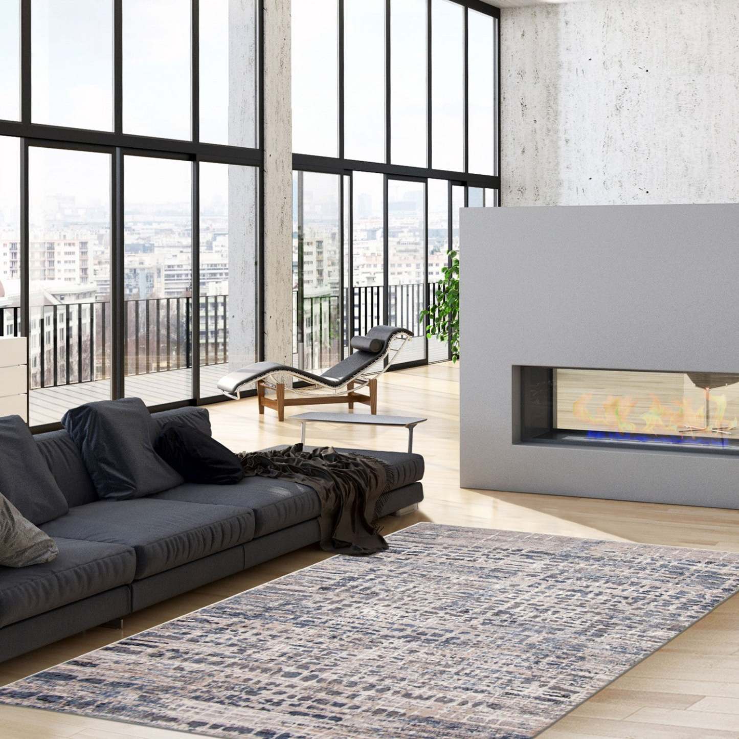 Tapis Trudel Bleu Clair - 3'11 X 5'7 |Carpette Trudel bleu clair - 3 pi 11 po x 5 pi 7 po