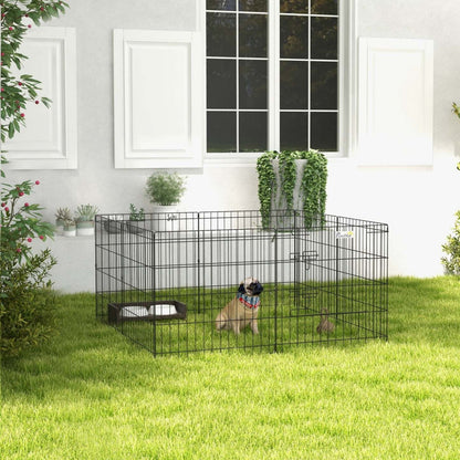 Pawhut Dog Playpen Puppy Play Pen, Pet Exercise Fences For Outside Indoor, Pliable Dog Kennel, 24h|Pawhut 24 Pouces Pliable En Métal Exercice Parc Pour Animaux De Compagnie Cour Chien Chiot Chenil Ca