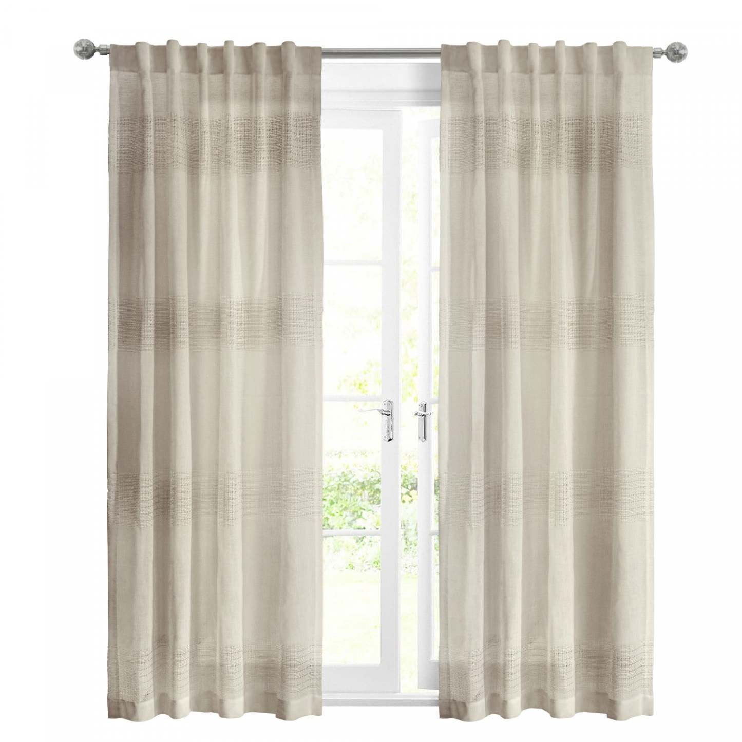 Habitat Lindsey Linen Light Filtering Back Tab Curtain Panel - 52 x 95|Panneau de rideau filtrant la lumière à passants dissimulés Lindsey apparence lin d'Habitat - 52 x 95