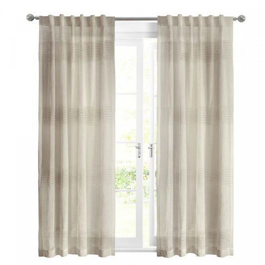 Habitat Lindsey Linen Light Filtering Back Tab Curtain Panel - 52 x 95|Panneau de rideau filtrant la lumière à passants dissimulés Lindsey apparence lin d'Habitat - 52 x 95