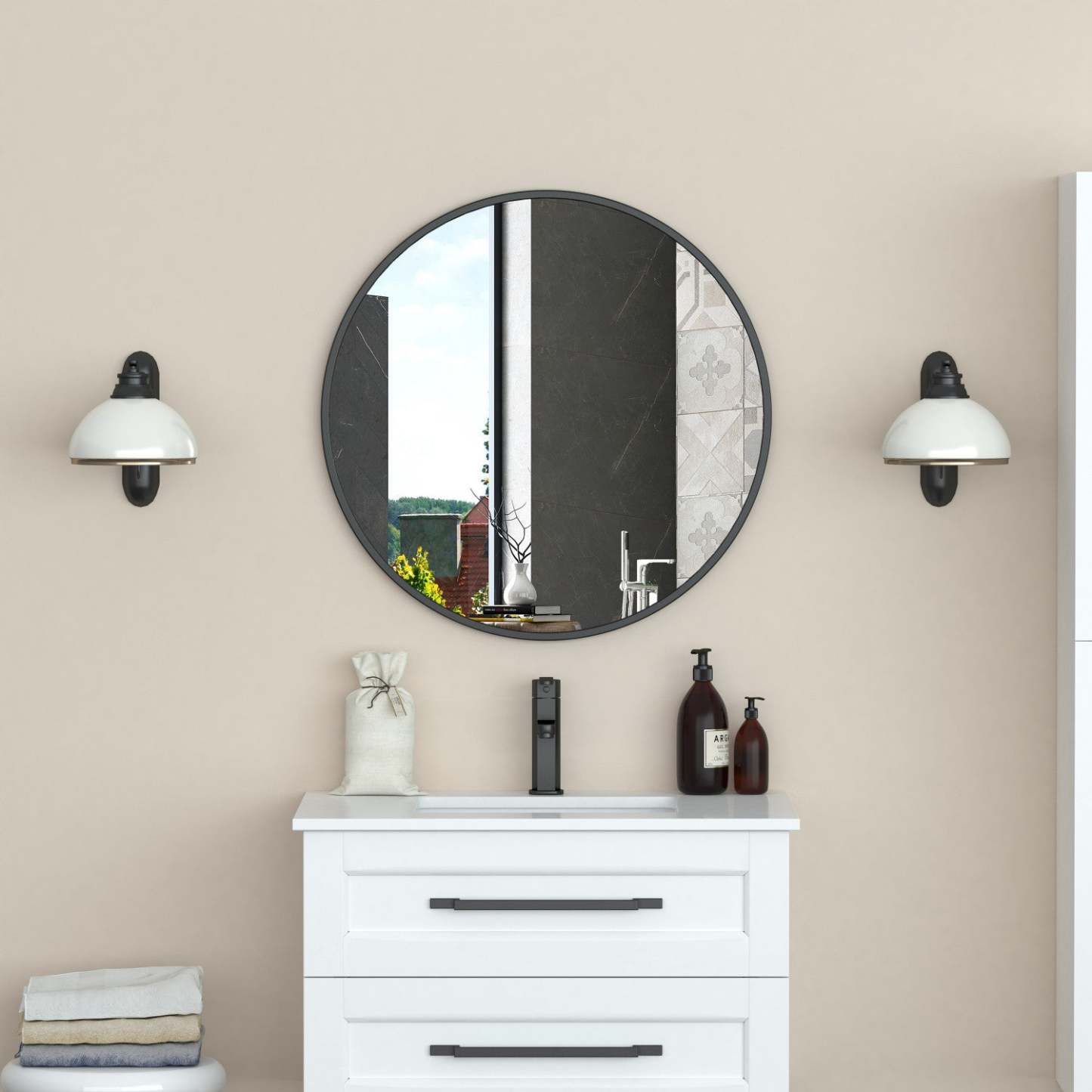 Miroir Halpert Black 28|Miroir Halpert de 28 po noir