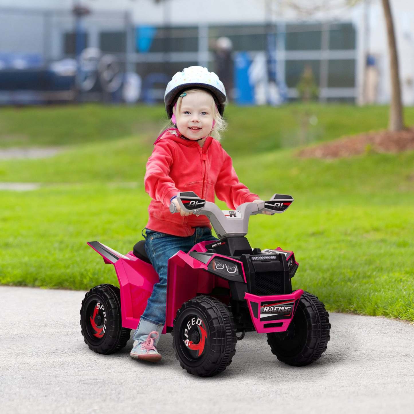 Aosom 6v Kids Atv Quad, Véhicule Électrique Alimenté Par Batterie Pour Enfants Avec Roues Résistantes