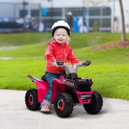 Aosom 6v Kids Atv Quad, Véhicule Électrique Alimenté Par Batterie Pour Enfants Avec Roues Résistantes
