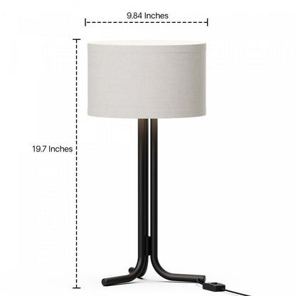20 Lampe de table noire avec abat-jour cylindrique | Lampe de table noire de 20 po avec abat-jour cylindrique