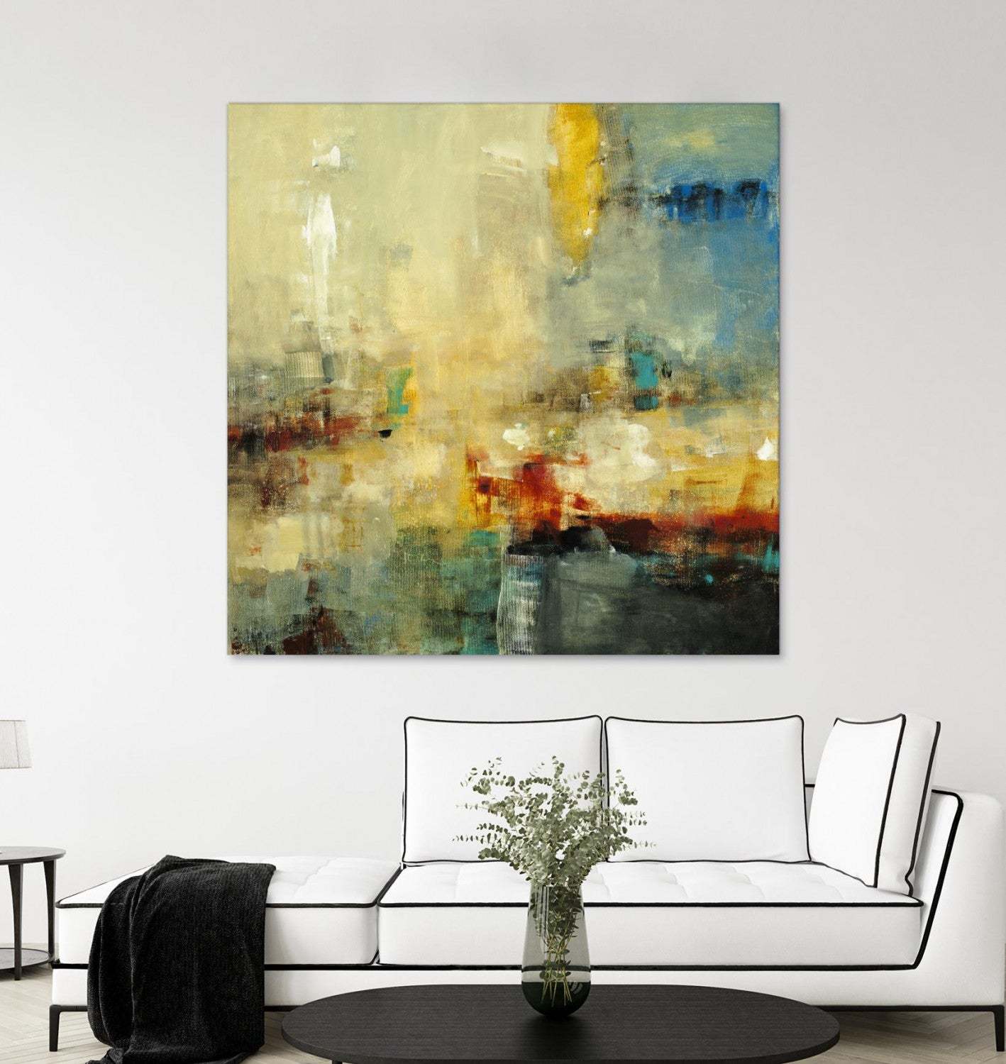 Œuvre d'art murale géante « Look Before You Leap » 54 x 54