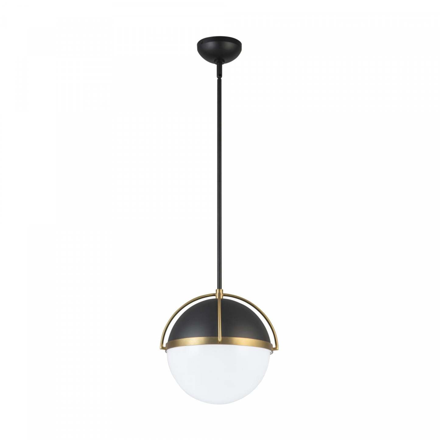 Suspension Dahlia à 1 lumière 15,4, noir, lampe en laiton brossé | Suspension A 1 lampe Dahlia De 15,4 po, Noire, Laiton Brosse