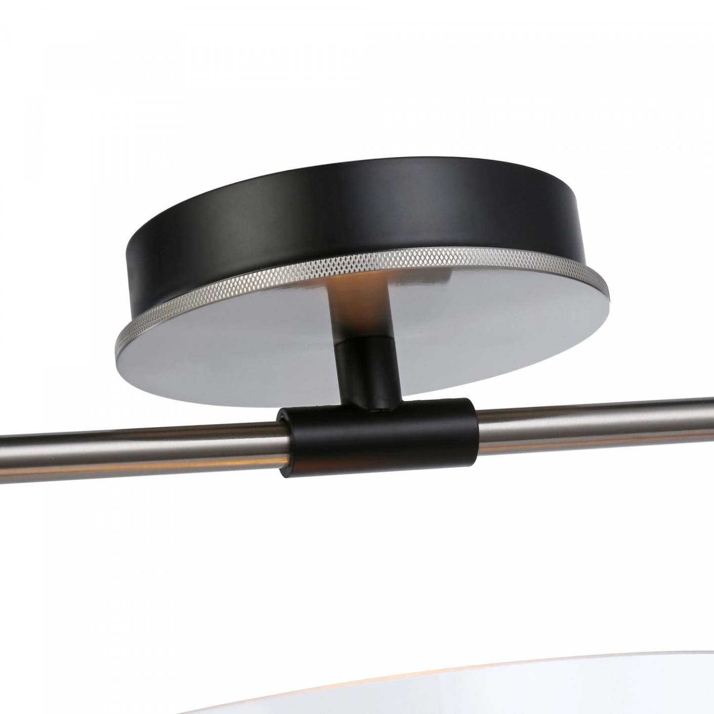 Semi-encastré à 1 ampoule Cheshire noir et nickel|Plafonnier semi-affleuré Cheshire noir et laiton à 1 ampoule