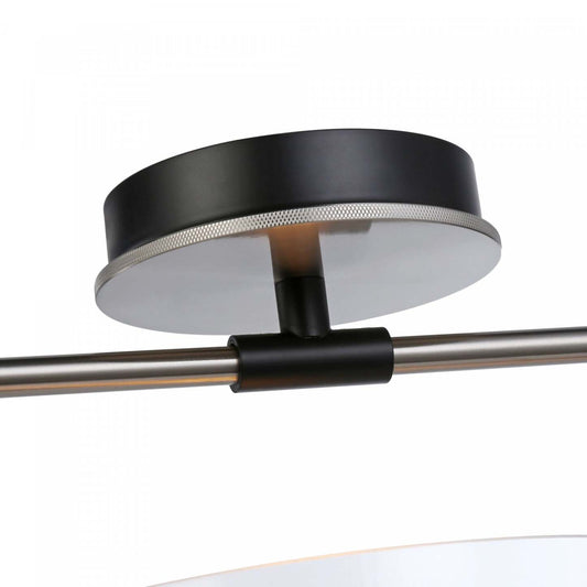 Semi-encastré à 1 ampoule Cheshire noir et nickel|Plafonnier semi-affleuré Cheshire noir et laiton à 1 ampoule