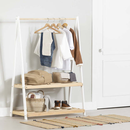 Sweedi Kids Wooden Clothes Rack - White|Portant à vêtements Sweedi en bois pour enfants - blanc