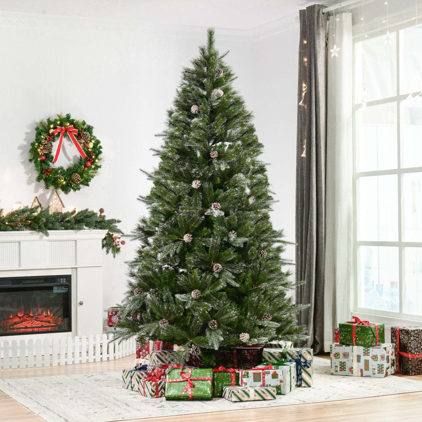 Homcom 7ft Arbre De Noël Artificiel Avec 986 Branches|Homcom Arbre De Noël Artificiel De 7 Pieds Avec 986 Branches