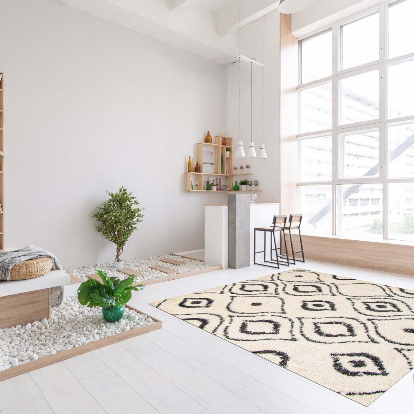 Gael Ivory Shag 7'10 x 10'0 Area Rug|Carpette à poil long Gael ivoire 7 pi 10 po x 10 pi 0 po|D86FKH5Q