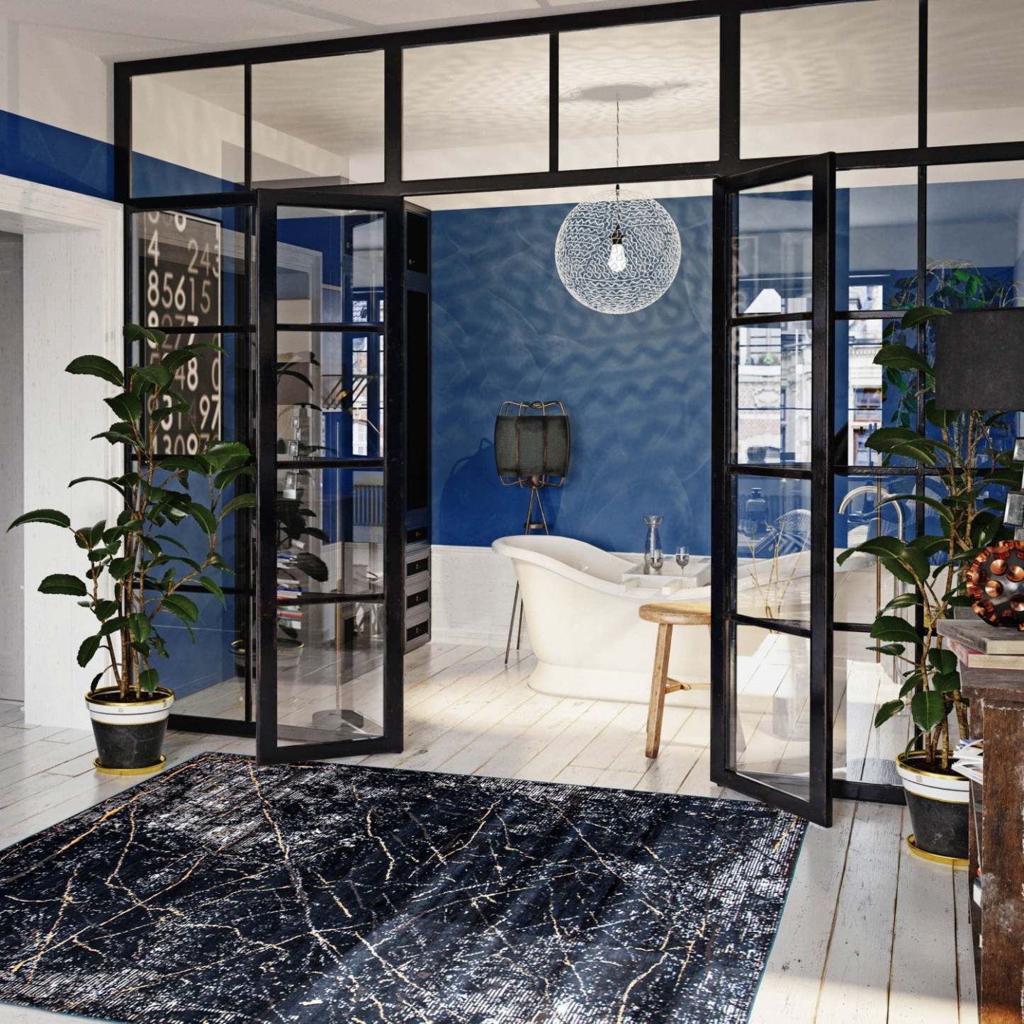 Tapis Midnight Marble - 160 x 220 cm | Tapis Midnight Marble - 160 x 220 cm | D86F6Z91