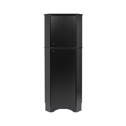 Elite Tall 2-Door Corner Storage Cabinet - Noir|Armoire de rangement haute en coin Elite à 2 portes - noire