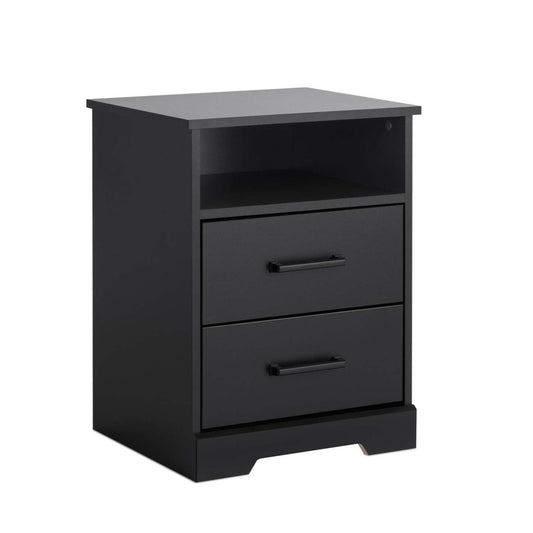 Prepac Rustic Ridge Farmhouse 2-Drawer Nightstand - Black|Table de nuit champêtre Rustic Ridge de Prepac à 2 tiroirs - noire