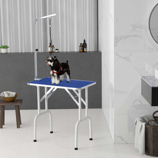 Pawhut Table De Toilettage Pliable De 32 Pouces Pour Petits Chiens, Table De Toilettage Pour Chiens Et Chats Avec Ajustement