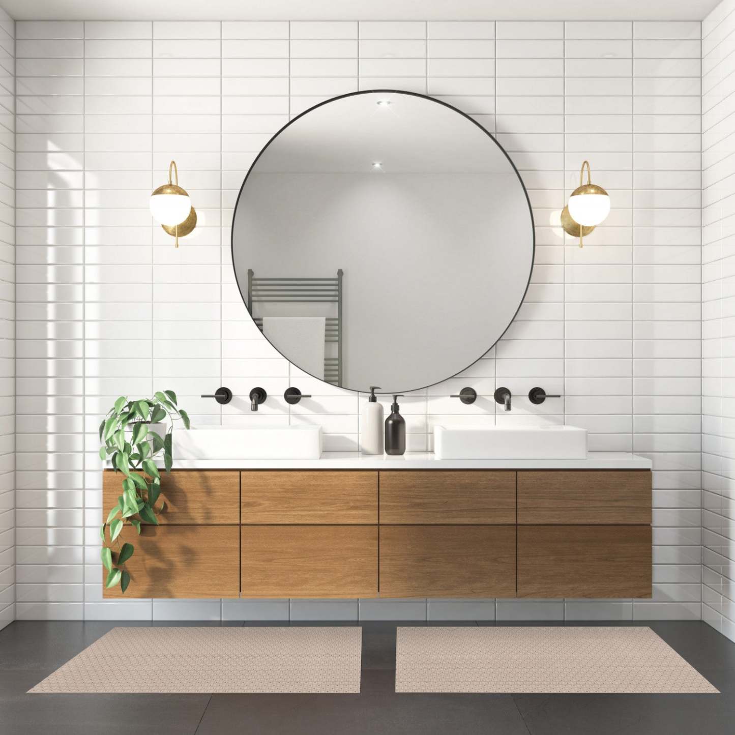 Carpette Bellezza taupe 2'2 x 3'0 - Ensemble de 2|Carpette Bellezza taupe 2 pi 2 po x 3 pi 0 po - D21P8WL3