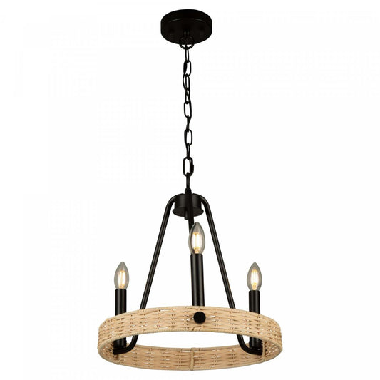 Perris Lustre noir à 3 lumières | Lustre Perris noir à 3 ampoules | D06H7AS8