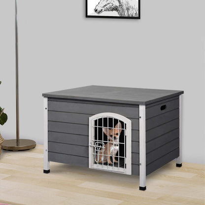 Pawhut Niche Pliante Pour Chien 31, Maison Portable Pour Animal De Compagnie, Cage En Fil De Bois Pour Miniature Et Petit