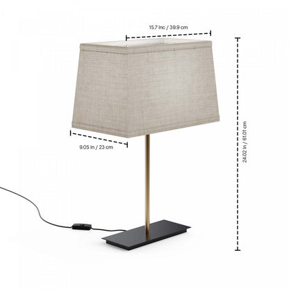 Lampe de table carrée classique dorée 24 avec abat-jour texturé | Lampe de table carrée classique dorée de 24 po avec abat-jour texturé