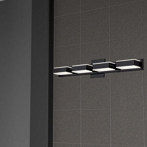 Dainolite Viola 4 Light LED Wall Vanity Light Matte Black Finish Lamp|Lumière de coiffeuse murale Viola de Dainolite avec fini noir mat et 4 ampoules à DEL
