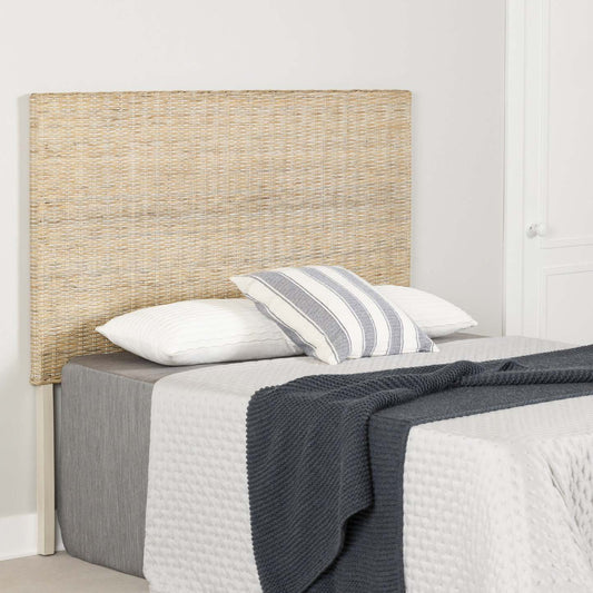 Lilak Rattan Headboard - White Washed|Tête de lit Lilak en rotin - blanc délavé