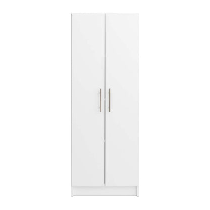 Armoire de rangement profonde Elite avec tablettes fixes et réglables - Blanc|Armoire profonde de rangement Elite avec tablettes fixes et réglables - blanche