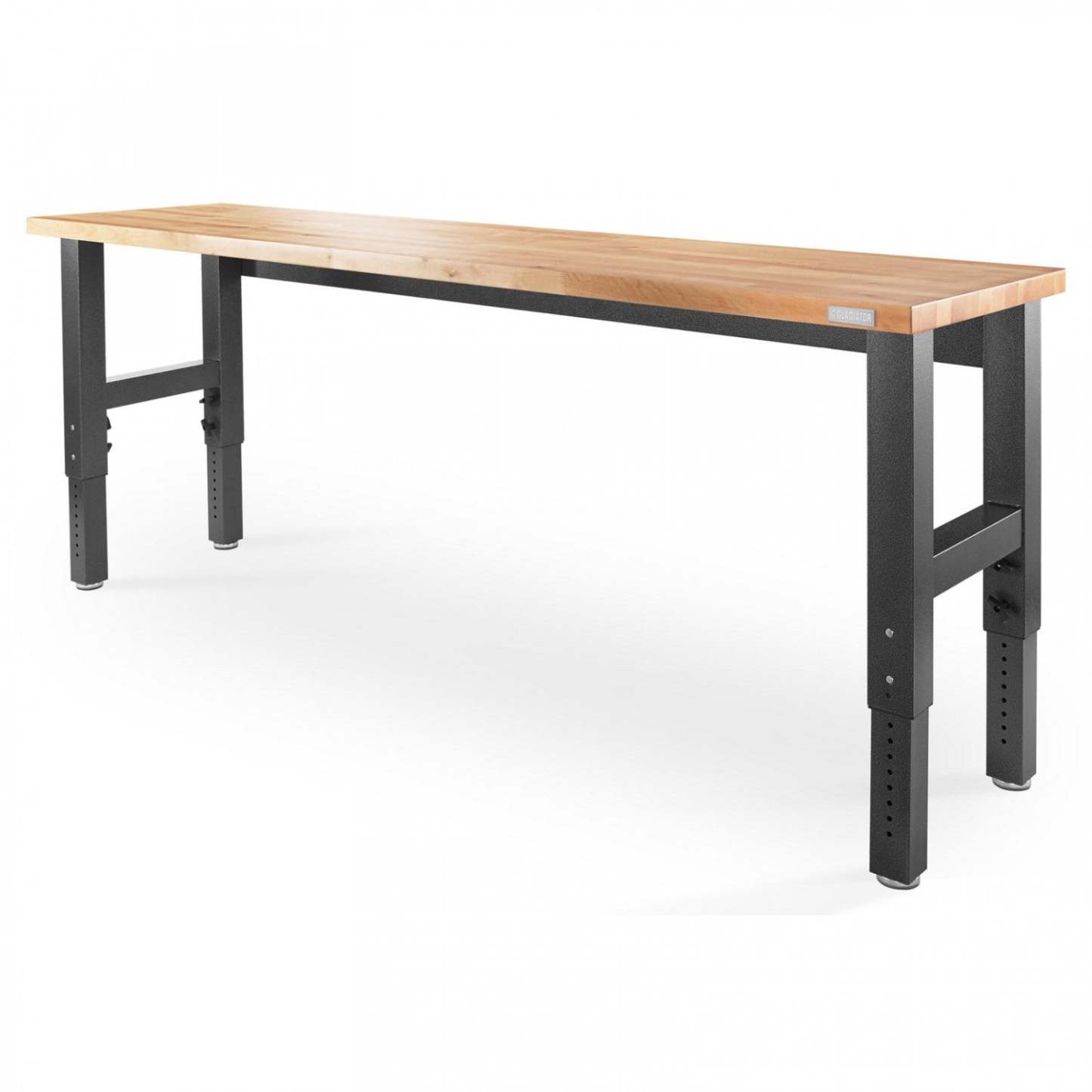 Établi en bois franc à hauteur réglable Gladiator de 8' - Granite martelé|Établi de 8 pi à hauteur réglable en bois franc de Gladiator - granite martelé