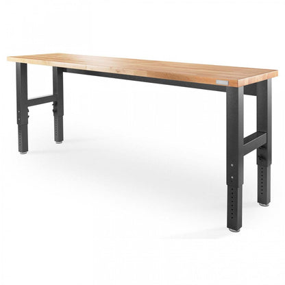 Établi en bois franc à hauteur réglable Gladiator de 8' - Granite martelé|Établi de 8 pi à hauteur réglable en bois franc de Gladiator - granite martelé