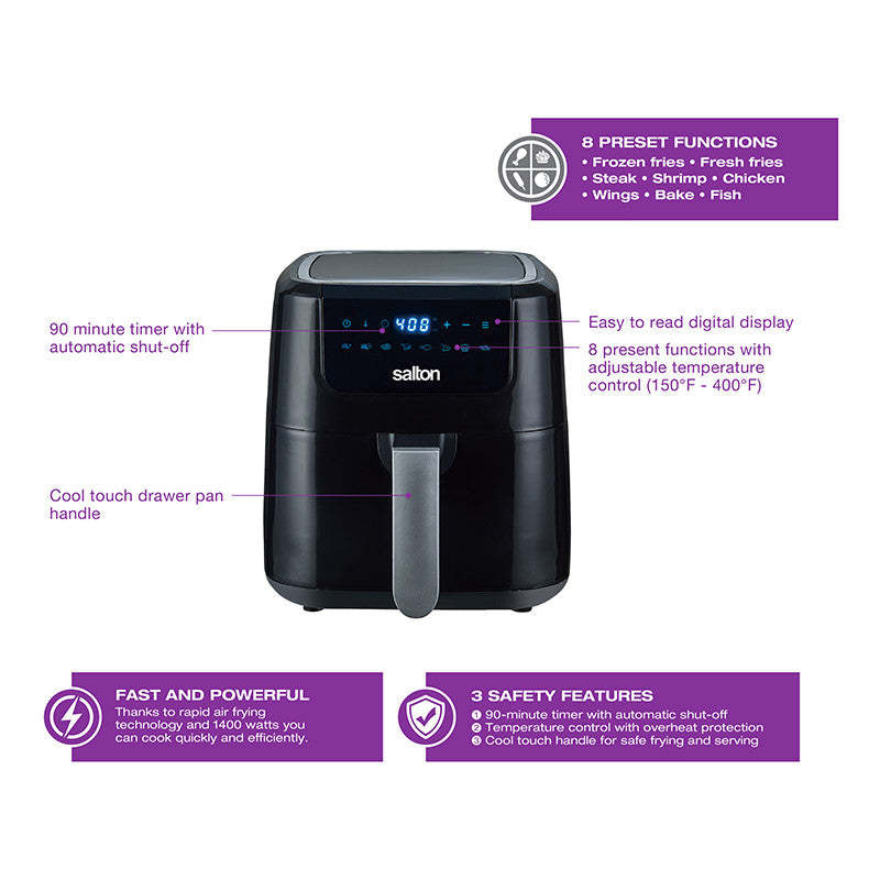 Salton XL Digital Air Fryer - AF2085|Friteuse à air numérique Salton XL - AF2085