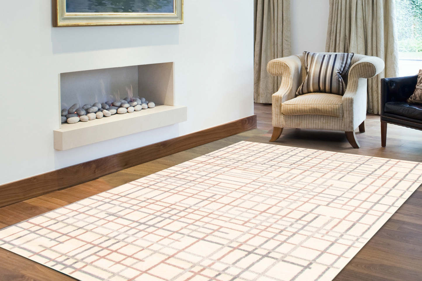 Tapis Taite crème-argent - 3'11 x 5'7|Carpette Taite crème-argent - 3 pi 11 po x 5 pi 7 po| D29WJN1J