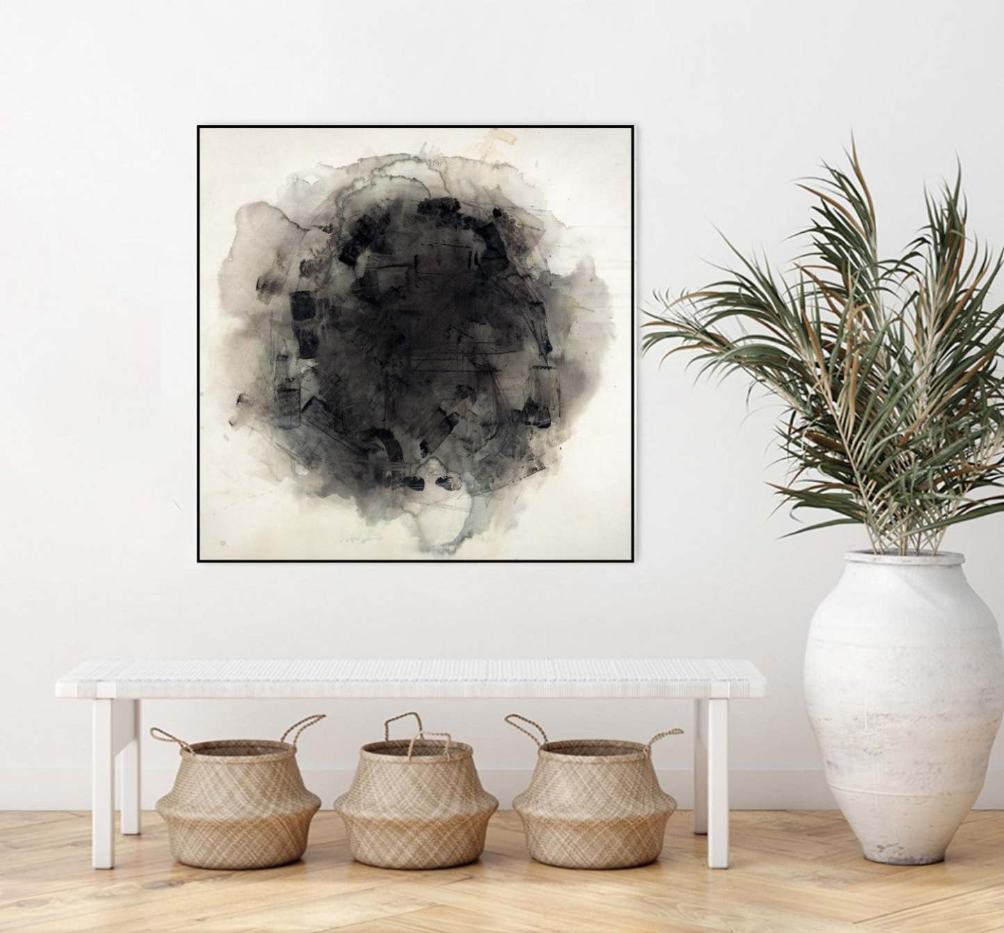 Positives And Negatives I Canvas Framed Black 20x20 Wall Art|Œuvre d’art murale sur toile encadrée noire « Positives And Negatives I » 20 x 20