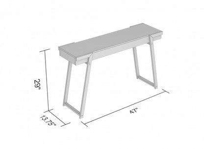 Console étroite de 47 po avec tablette de rangement - bois recyclé brun avec métal noir