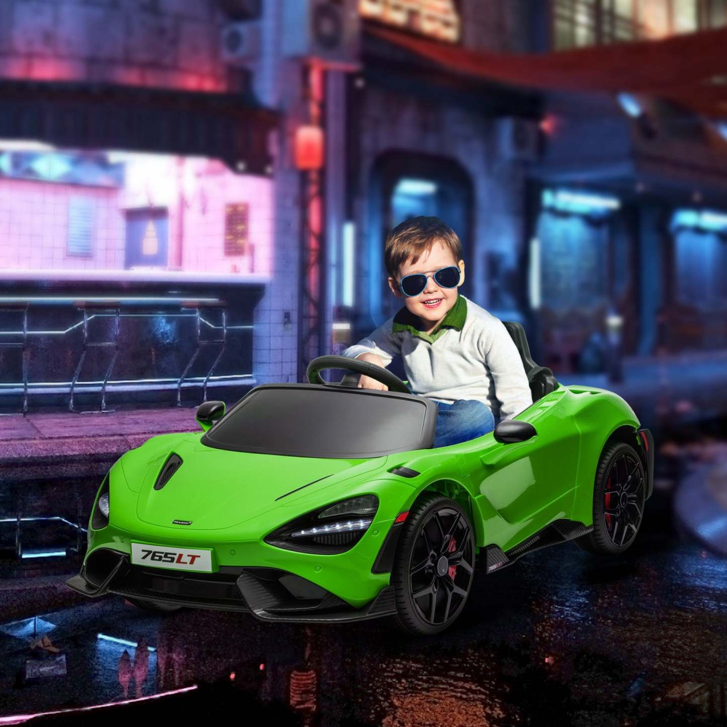 Qaba Mclaren 765lt Voiture Electrique 12 V Sous Licence Pour Enfants, Alimentée Par Batterie, Avec P