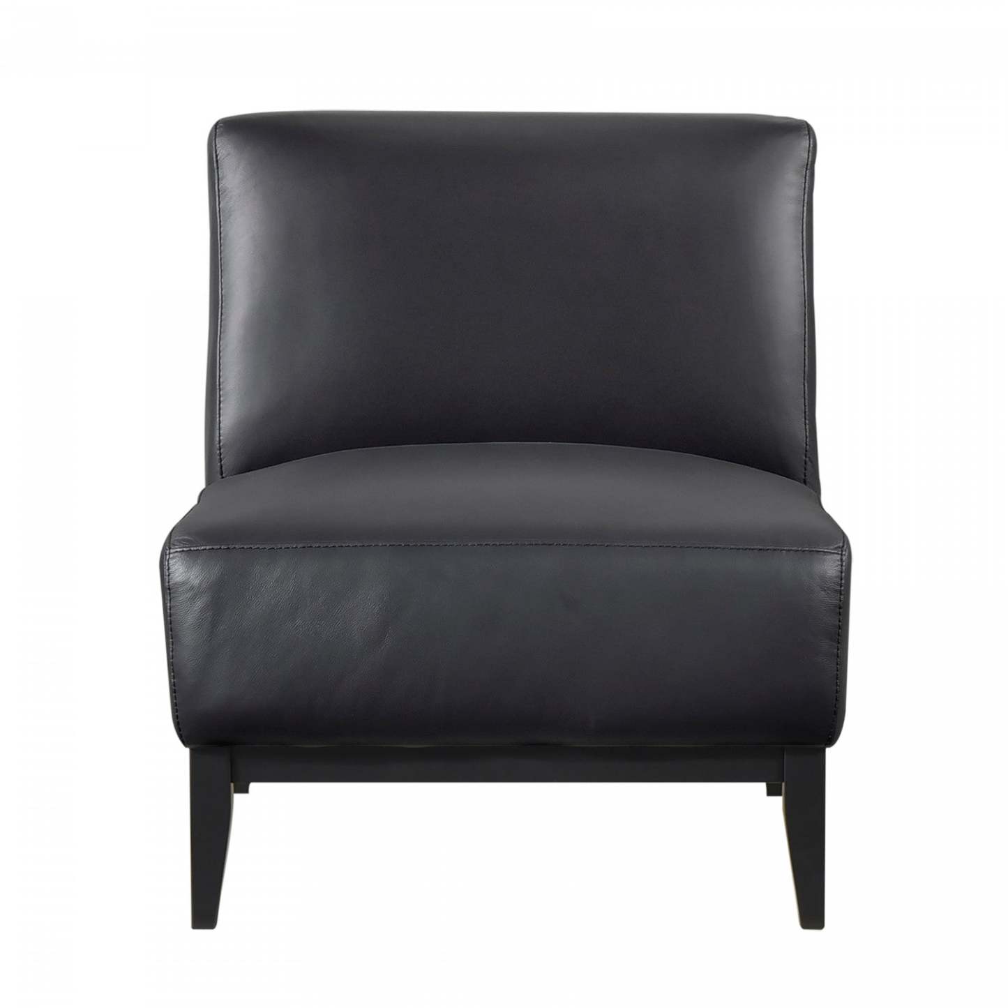 Chaise d'appoint Murdock en cuir noir | Fauteuil D'appoint Murdock En Cuir Noir