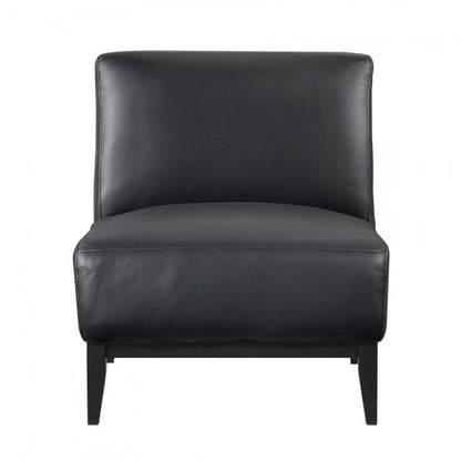 Chaise d'appoint Murdock en cuir noir | Fauteuil D'appoint Murdock En Cuir Noir