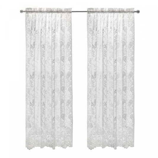 Habitat Limoges White Sheer Rod Pocket Curtain Panel - 55 x 84|Panneau de rideau transparent passe-tringle Limoges blanc d’Habitat - 55 x 84