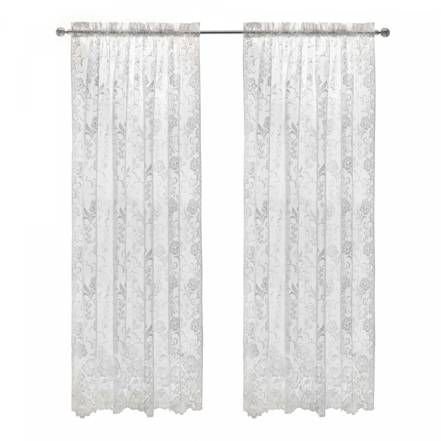 Habitat Limoges White Sheer Rod Pocket Curtain Panel - 55 x 63|Panneau de rideau transparent passe-tringle Limoges blanc d’Habitat - 55 x 63