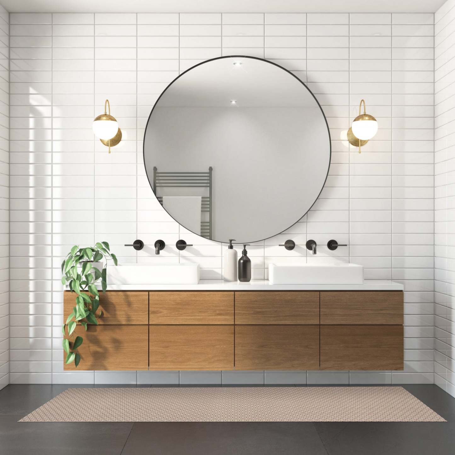 Tapis Bellezza taupe - 2'2 x 12'0|Carpette Bellezza taupe - 2 pi 2 po x 12 pi 0 po|D21SYVAD