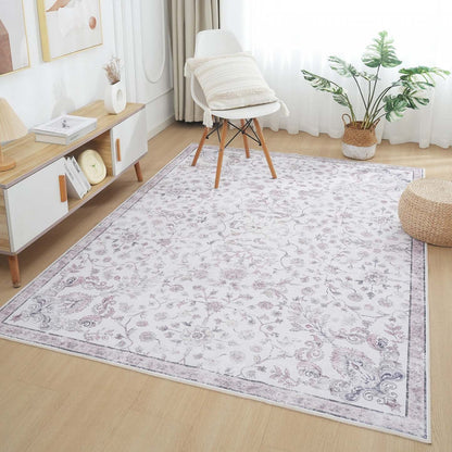 Aqua Primavera Tapis Lavable Et Antidérapant À Poils Ras 5'x7' | Tapis lavable antidérapant à poils courts Aqua Primavera 5'x7'